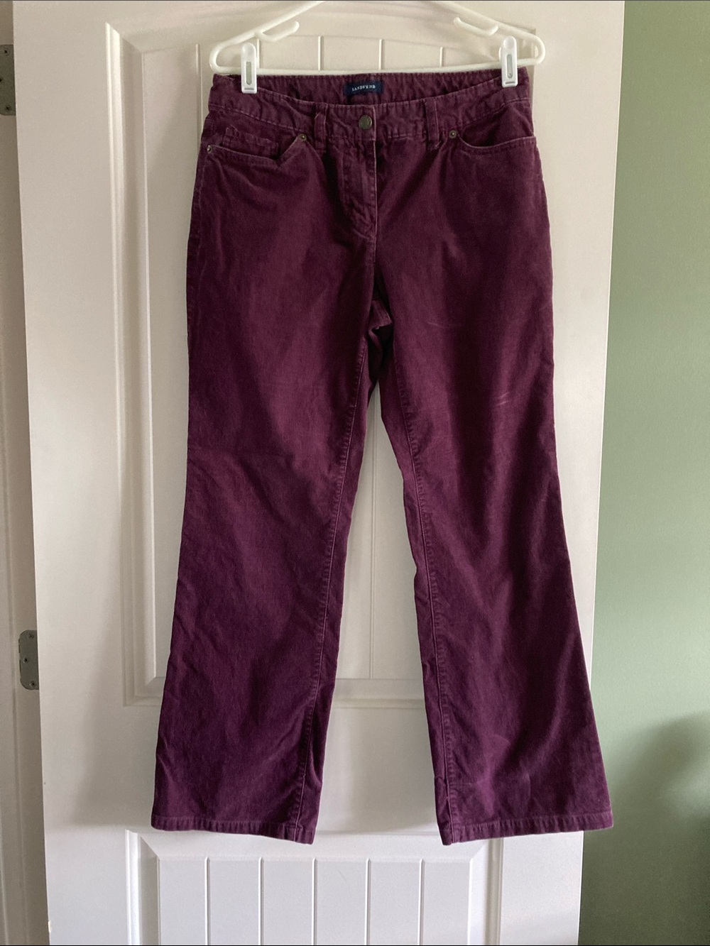 Lands' End Women's Purple Corduroy Wide-Leg Jeans